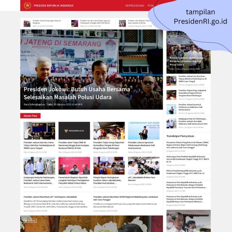 Contoh tampilan website pemerintah